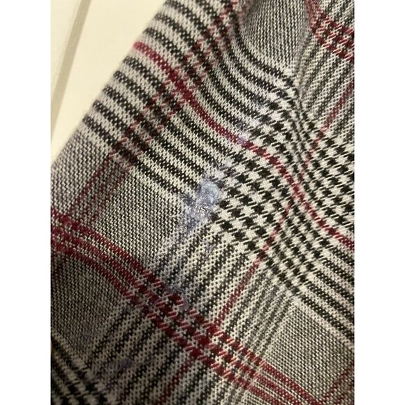 Hollister Gray & Red Plaid Womens Trousers With‎ Belt M - Picture 11 of 11